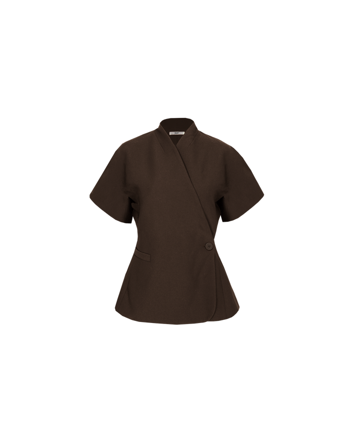 COCO SHORT SLEEVE BLAZER ESPRESSO