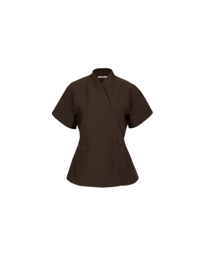 COCO SHORT SLEEVE BLAZER ESPRESSO