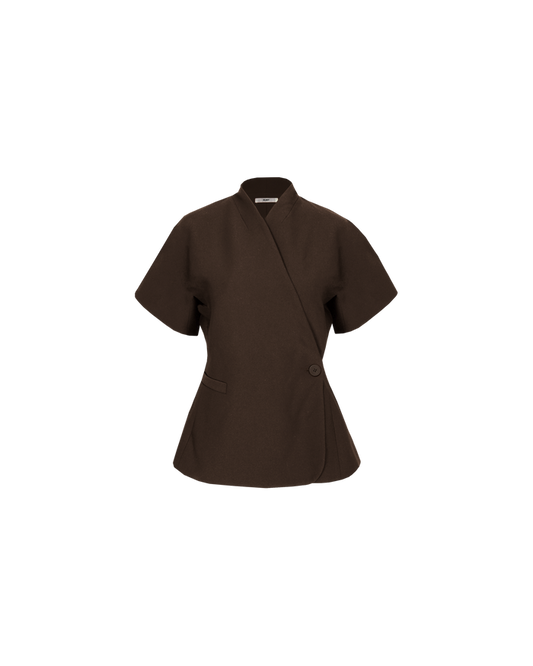 COCO SHORT SLEEVE BLAZER ESPRESSO