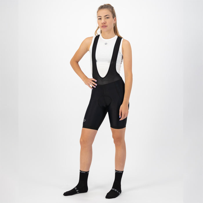 Rogelli Core korte fietsbroek dames zwart gedragen voorkant.
