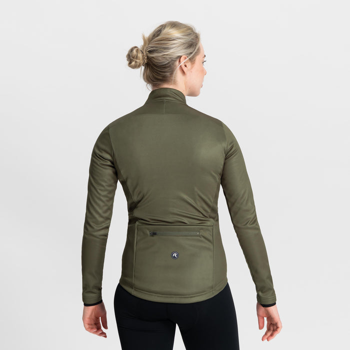 Rogelli Core fietsjack dames groen gedragen achterkant.