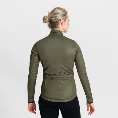 Rogelli Core fietsjack dames groen gedragen achterkant.