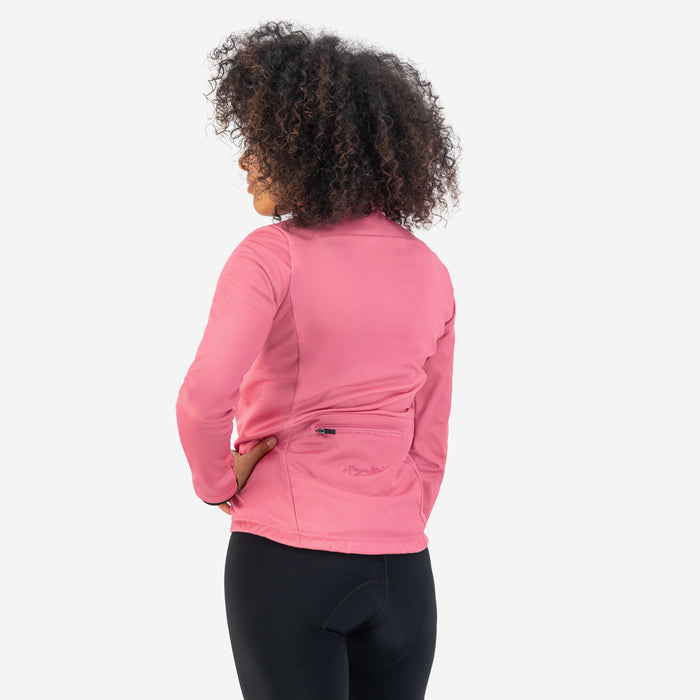 Rogelli Core fietsjack dames roze gedragen achterkant.