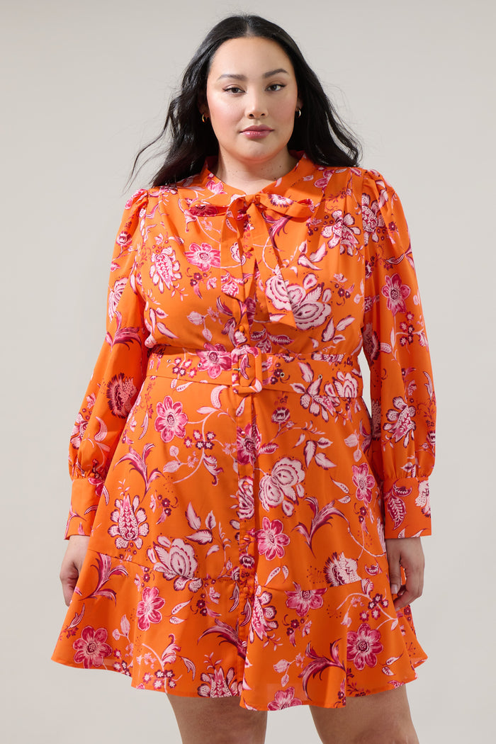 Cosmo Floral Flare Mini Dress Curve