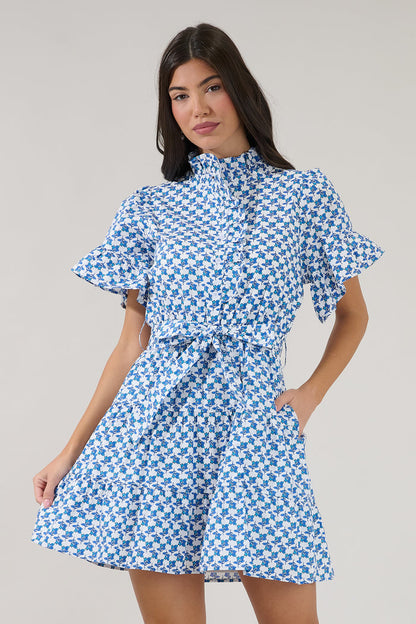 Cottonwood Ruffle Button Down Mini Dress Floral