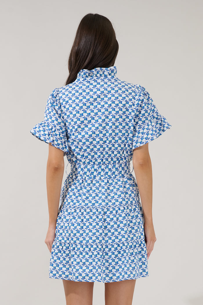 Cottonwood Ruffle Button Down Mini Dress Floral