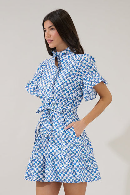 Cottonwood Ruffle Button Down Mini Dress Floral