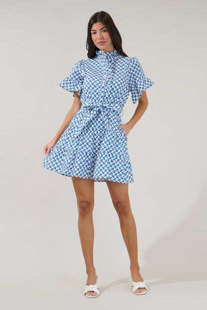 Cottonwood Ruffle Button Down Mini Dress Floral