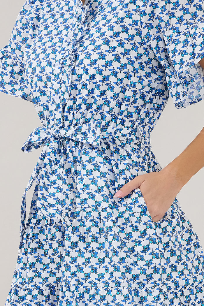 Cottonwood Ruffle Button Down Mini Dress Floral