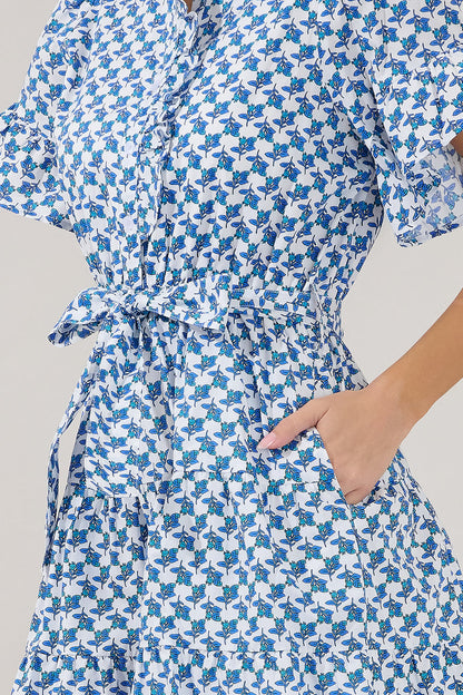 Cottonwood Ruffle Button Down Mini Dress Floral