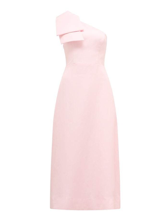 Danni Asym Petite Bow Midi Dress Forever New