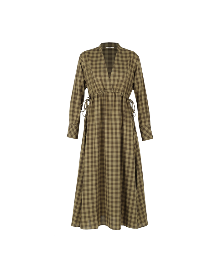 DARCY GINGHAM DRESS OLIVE GINGHAM