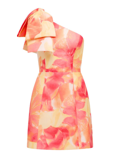 Darcy One Shoulder Bow Mini Dress Forever New