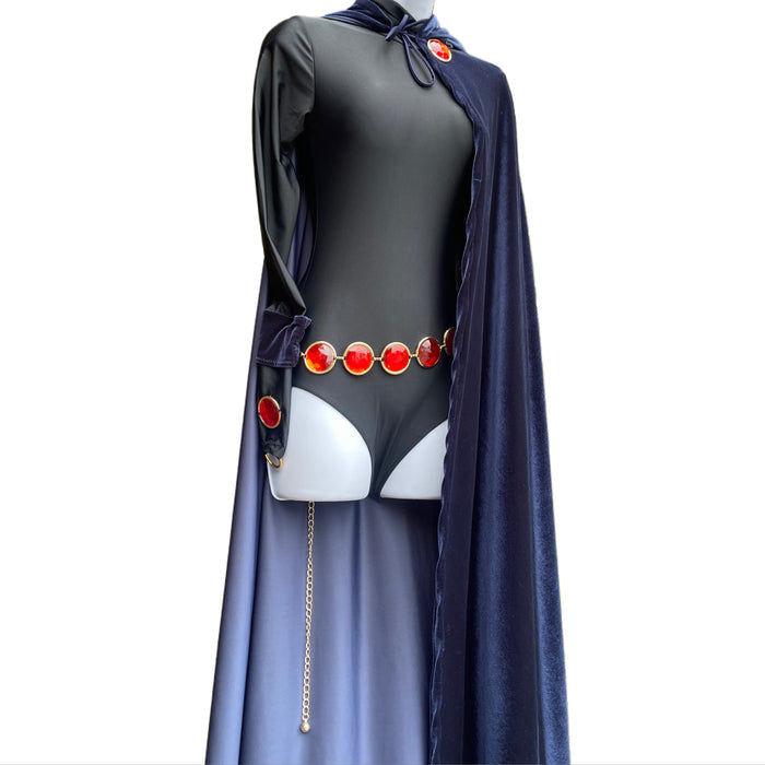 Dark Mystic Purple Sorceress Bodysuit and Cape Dance Festival Cosplay Costume