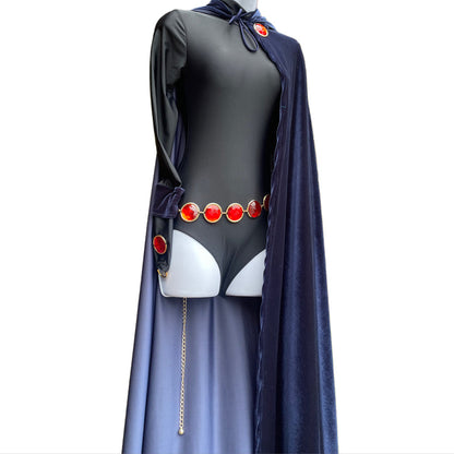 Dark Mystic Purple Sorceress Bodysuit and Cape Dance Festival Cosplay Costume