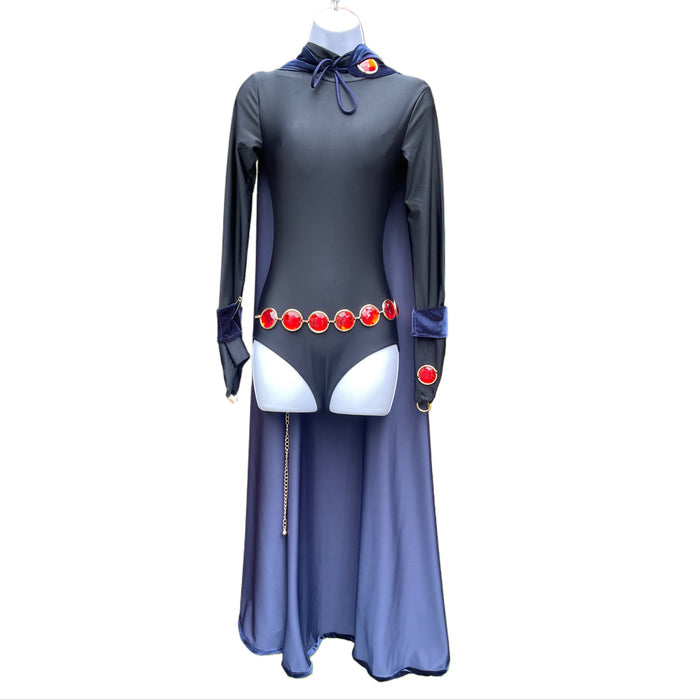 Dark Mystic Purple Sorceress Bodysuit and Cape Dance Festival Cosplay Costume