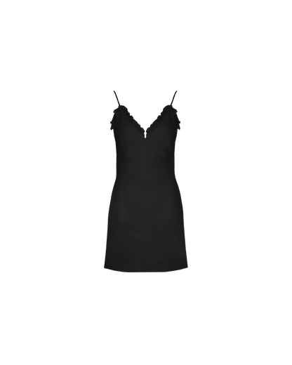 DELILAH RUFFLE MINI DRESS BLACK
