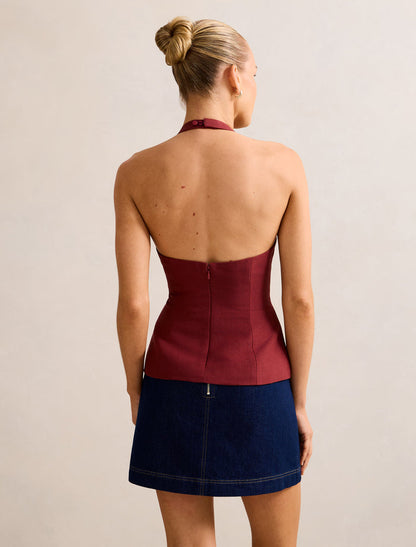 Dina Hardware Linen Top Forever New