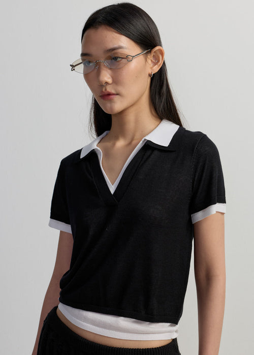 DOUBLE LAYER KNITTED POLO