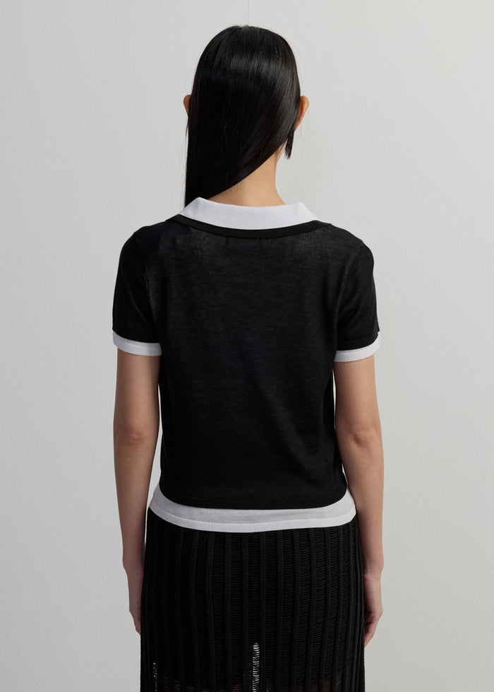 DOUBLE LAYER KNITTED POLO