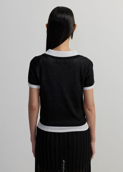 DOUBLE LAYER KNITTED POLO