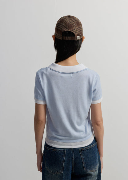 DOUBLE LAYER KNITTED POLO