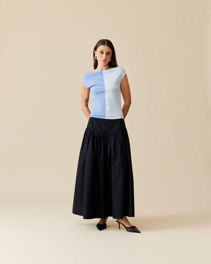 EMMA KNIT TOP ICY BLUE