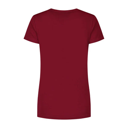 Rogelli Casual Enjoy Life Graphic t-shirt korte mouwen dames bordeaux achterkant.