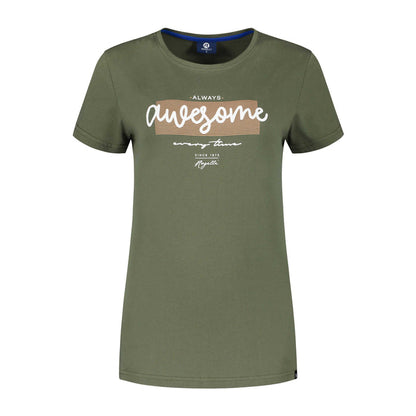 Rogelli Casual Enjoy Life Graphic t-shirt korte mouwen dames groen voorkant.