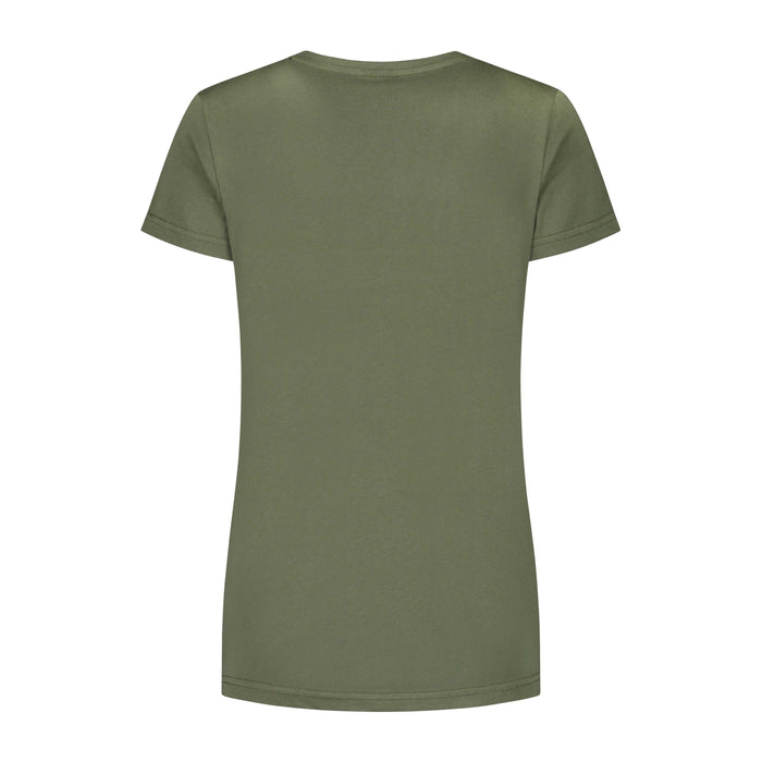 Rogelli Casual Enjoy Life Graphic t-shirt korte mouwen dames groen achterkant.