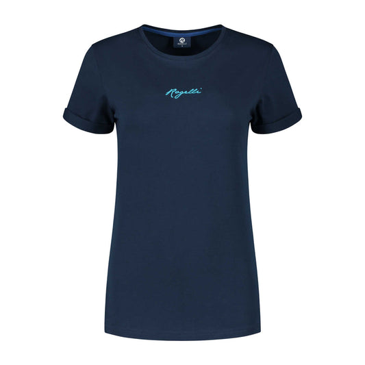 Rogelli Casual Enjoy Life t-shirt korte mouwen dames donkerblauw voorkant.