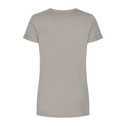 Rogelli Casual Enjoy Life t-shirt korte mouwen dames beige achterkant.