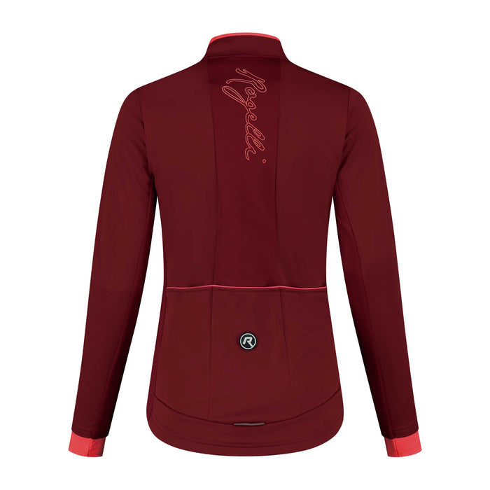 Rogelli Essential fietsjack dames bordeaux achterkant.