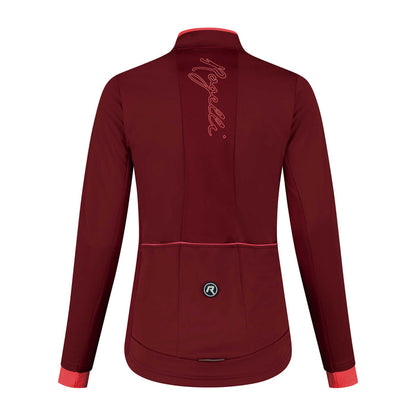 Rogelli Essential fietsjack dames bordeaux achterkant.