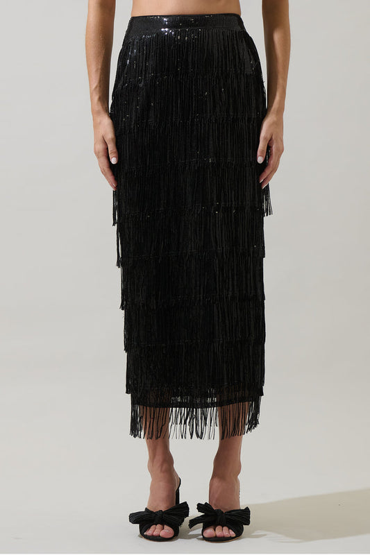 Estery Sequin Maxi Skirt