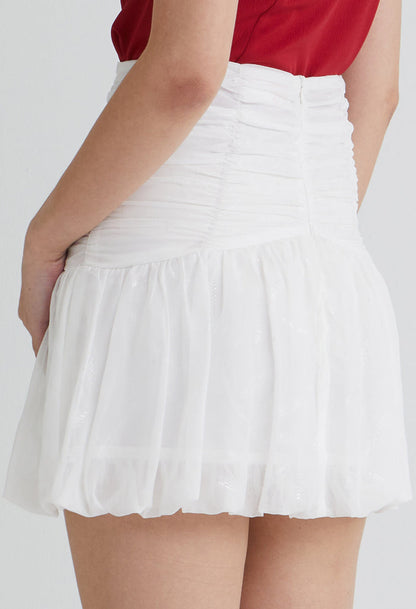 Evelyn Ruched Bubble Mini Skirt