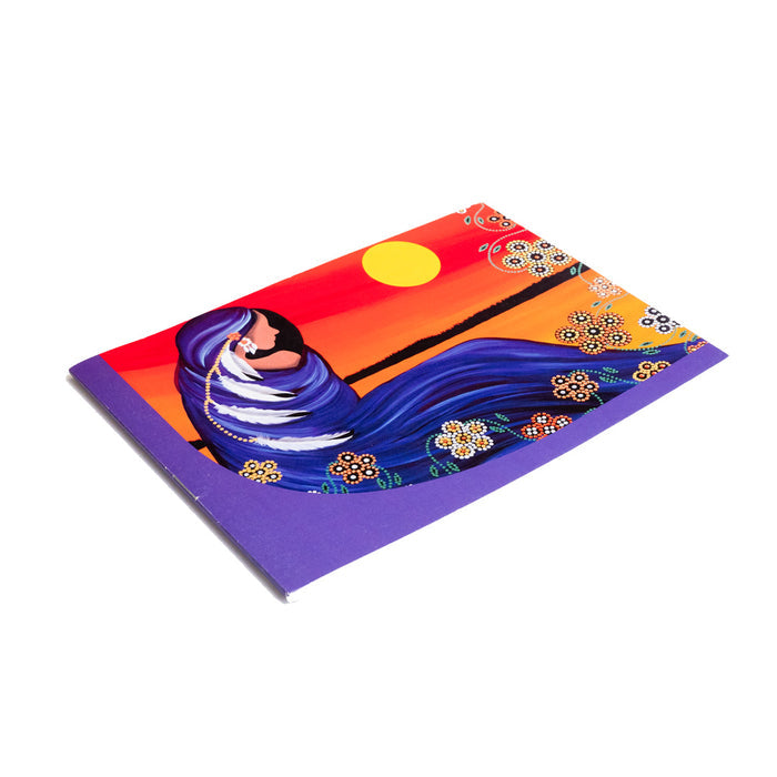 Colorful notebook with artistic design on a white background