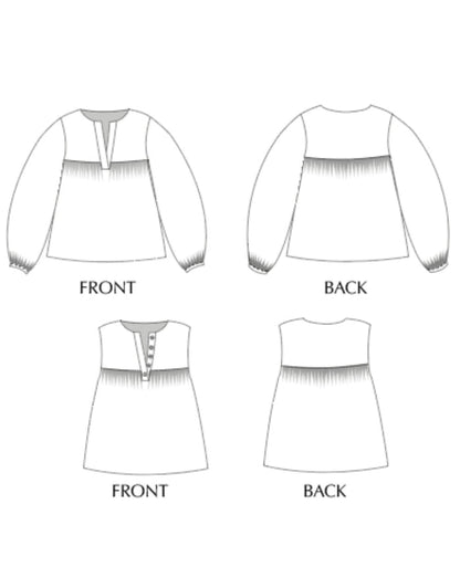 Felis Blouse Paper Sewing Pattern, Sew Different