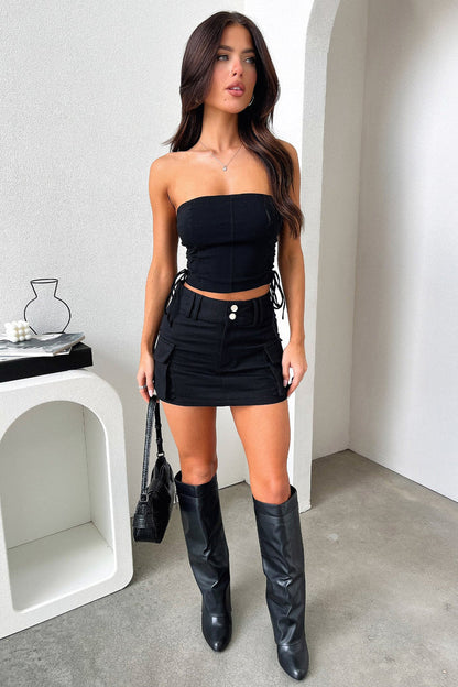 Fergus Cargo Mini Skirt - Black
