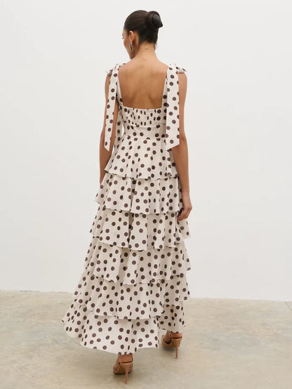 FIORE TIE RUFFLE MAXI DRESS
