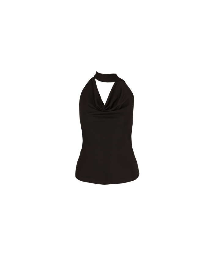 FLIP KNIT HALTER  BLACK