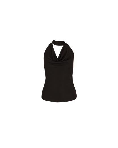 FLIP KNIT HALTER  BLACK