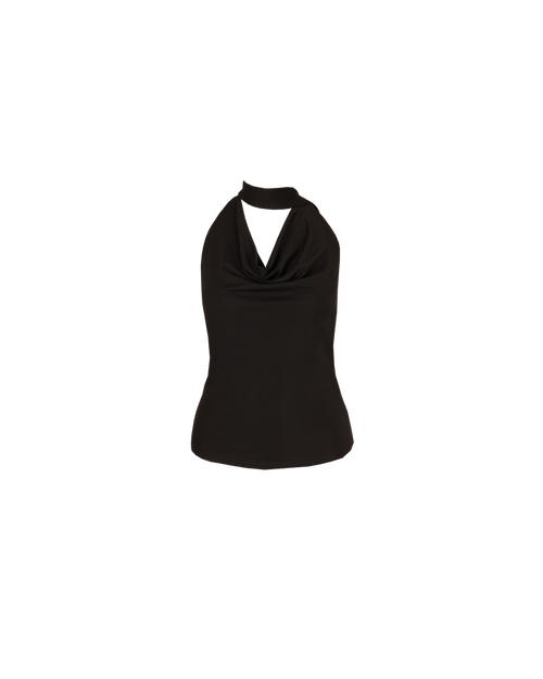 FLIP KNIT HALTER  BLACK