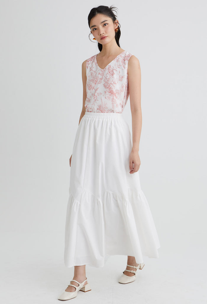 Flowy Ruffle Maxi Skirt