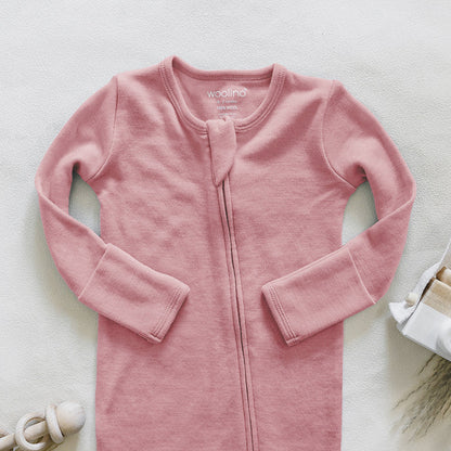Footie Pajamas, Merino Wool, Blush