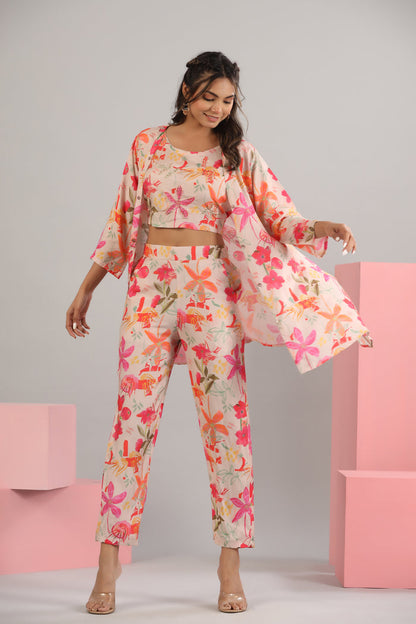 Garden Whimsy Russian Silk Three piece set