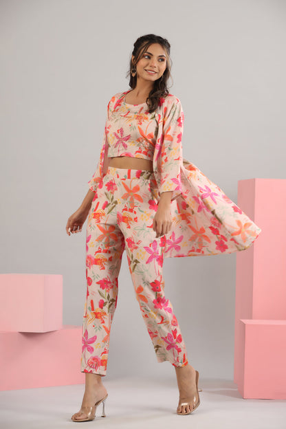 Garden Whimsy Russian Silk Three piece set