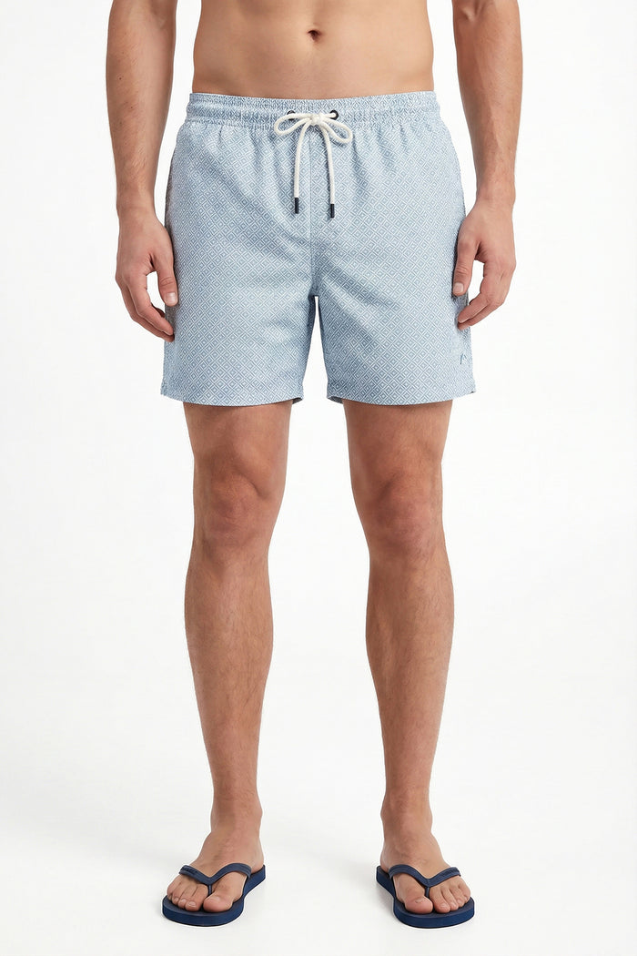 Geometric Pattern Swim Shorts