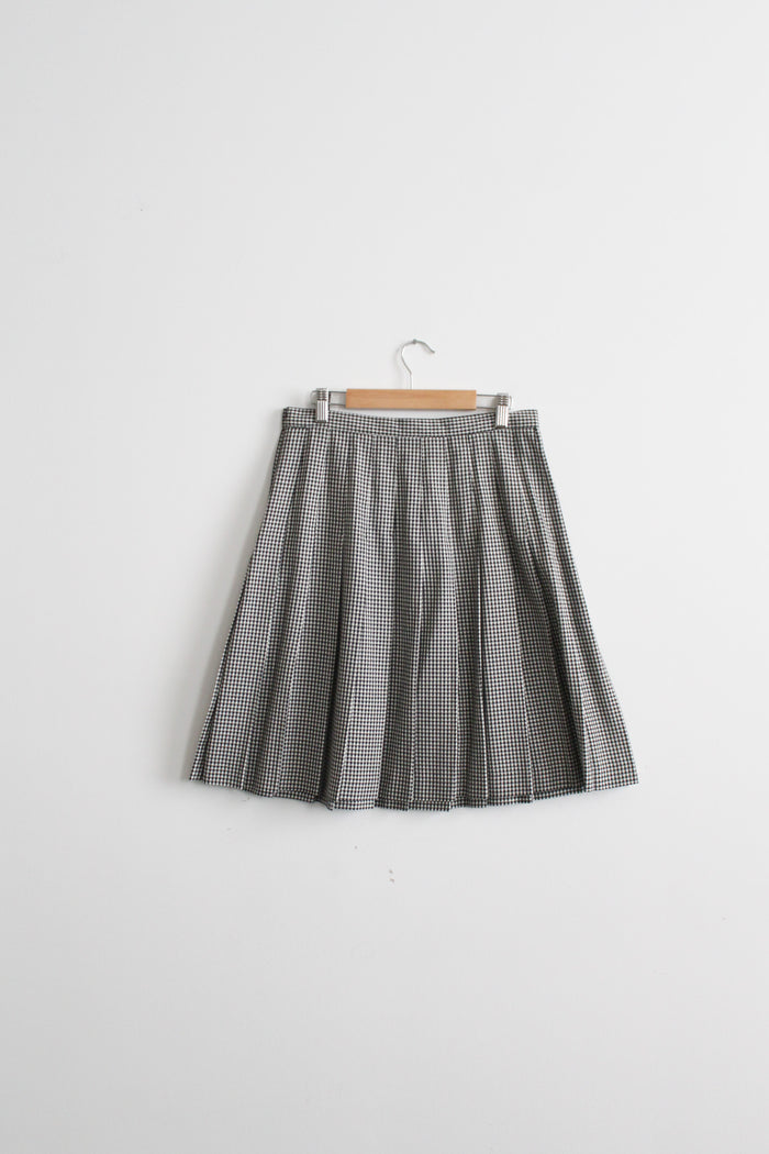 gingham pleat skirt