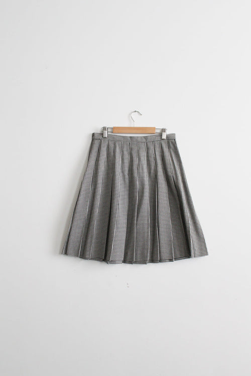 gingham pleat skirt